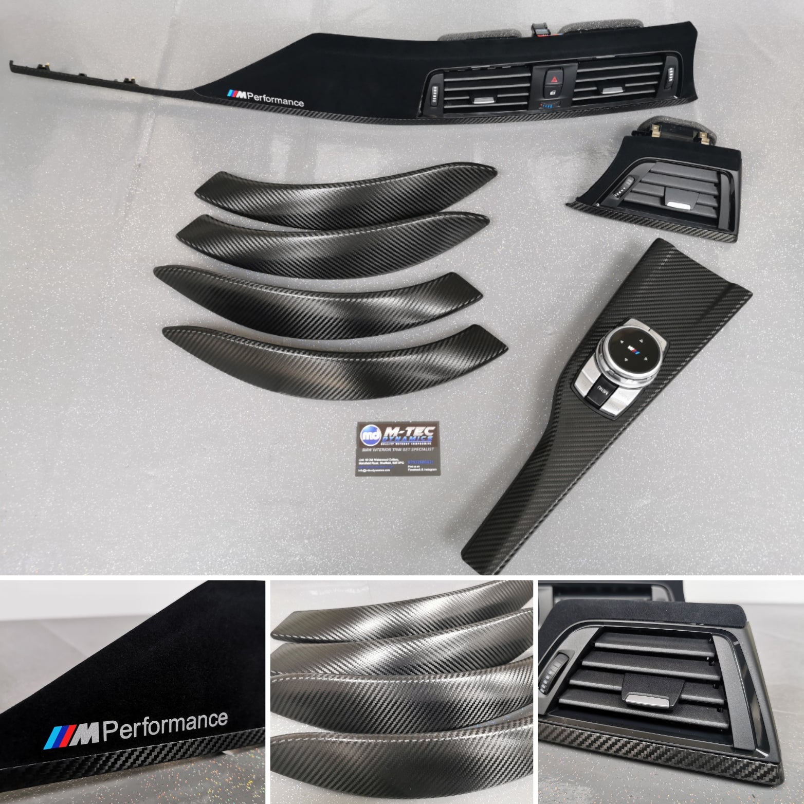 BMW F30 F31 F36 F80 M3 - PERFORMANCE STYLE / DEEP TEXTURED GLOSSY CARBON INTERIOR TRIM SET (MTD-TEX)